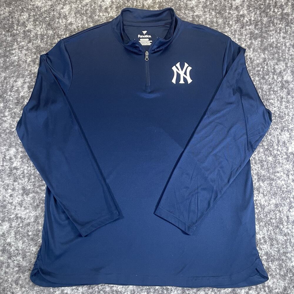 New York Yankees Fanatics 1/4 Zip Pullover Navy Blue MLB Mens Jacket